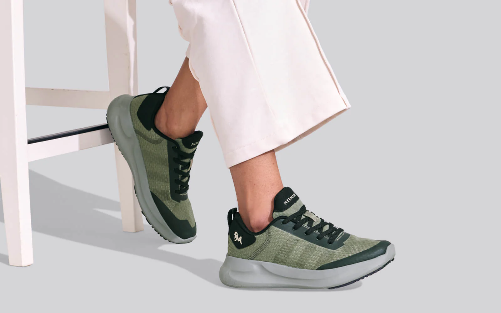 Swift Knit Sneakers For Men : Olive Grey - Image 8