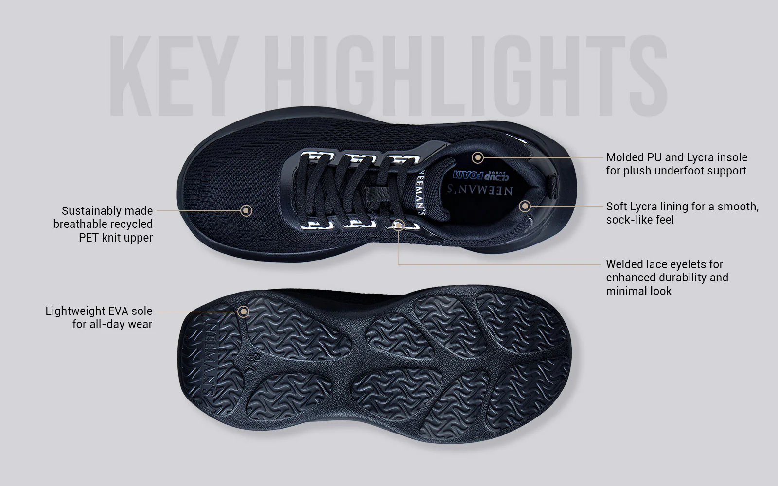 The CloudKnit Sneakers : Black - Image 4