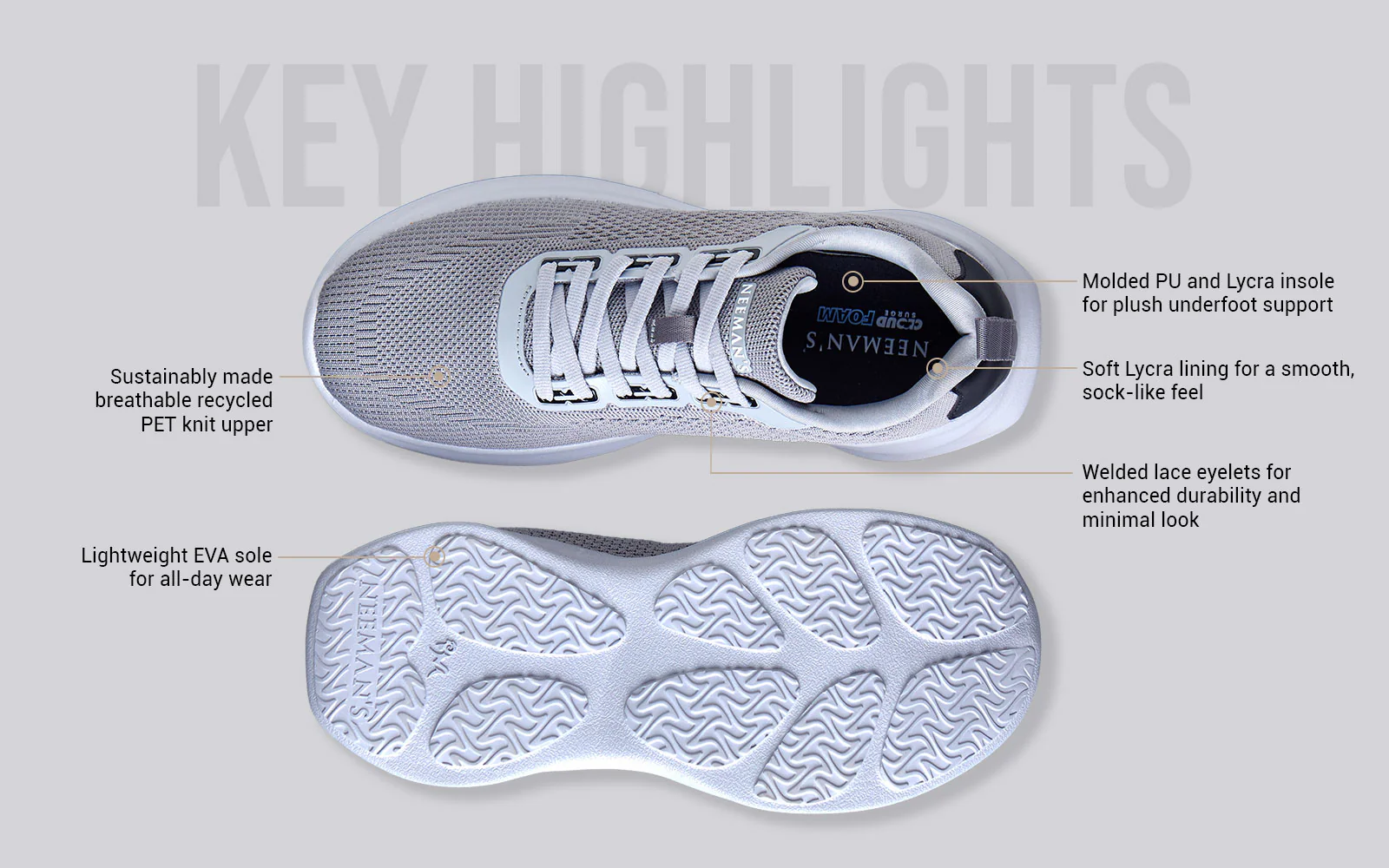 The CloudKnit Sneakers : Grey - Image 4