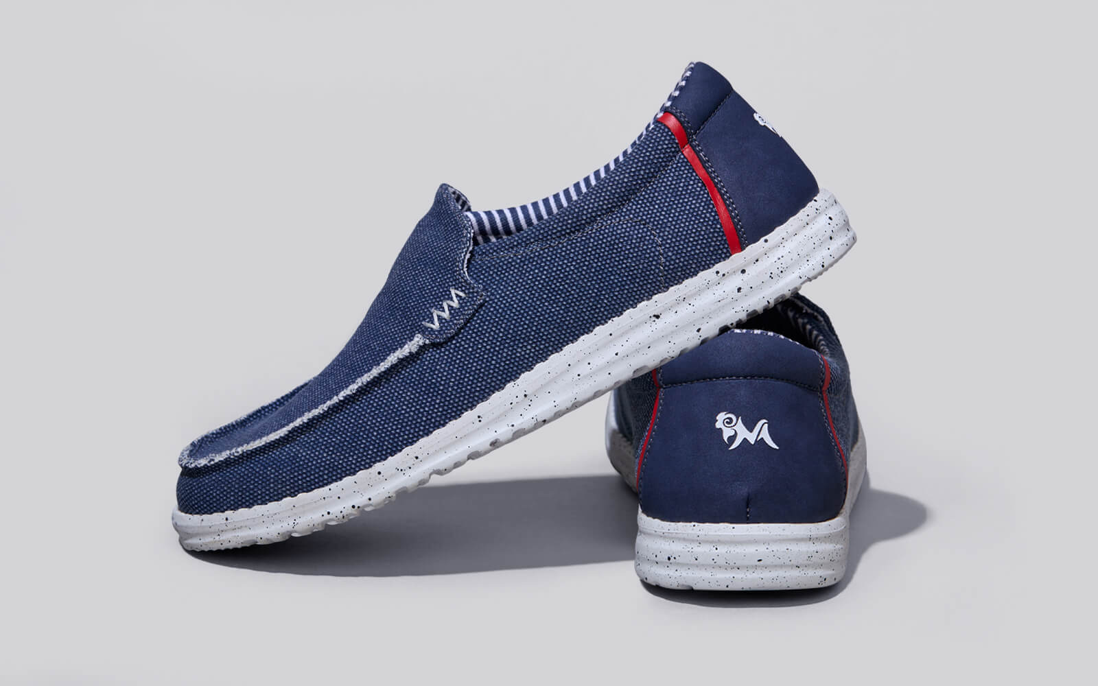 The Wanderers Slip Ons : Navy - Image 6