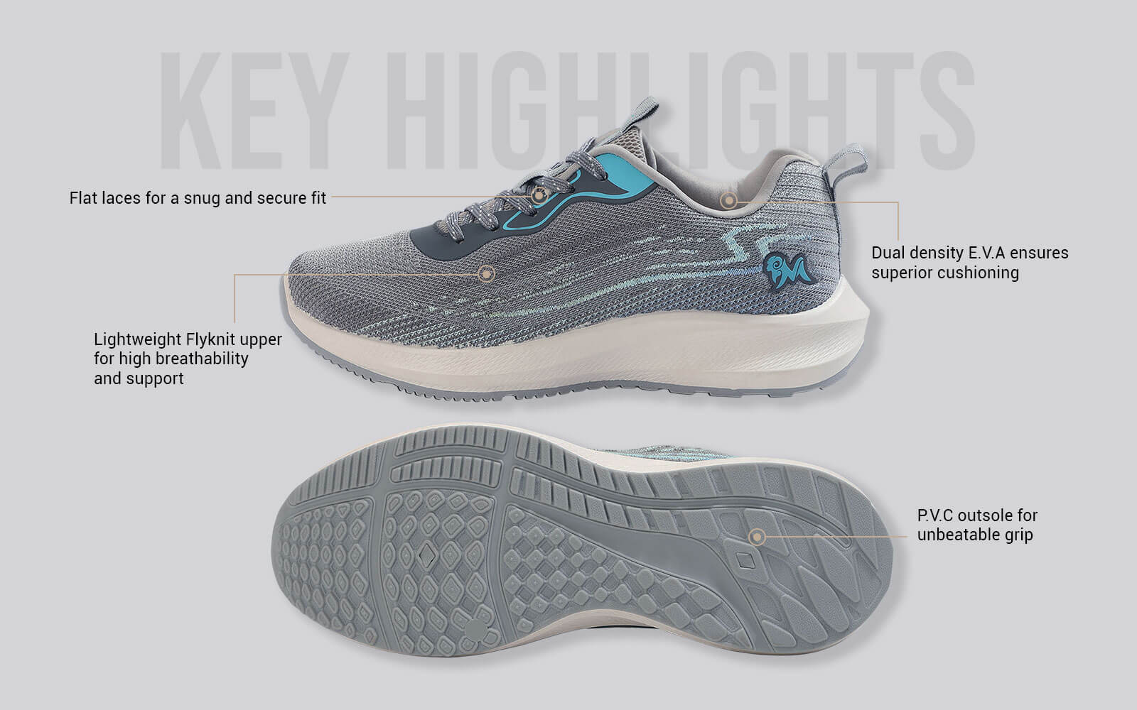 Trendy Casuals : Grey-Aqua Blue - Image 4