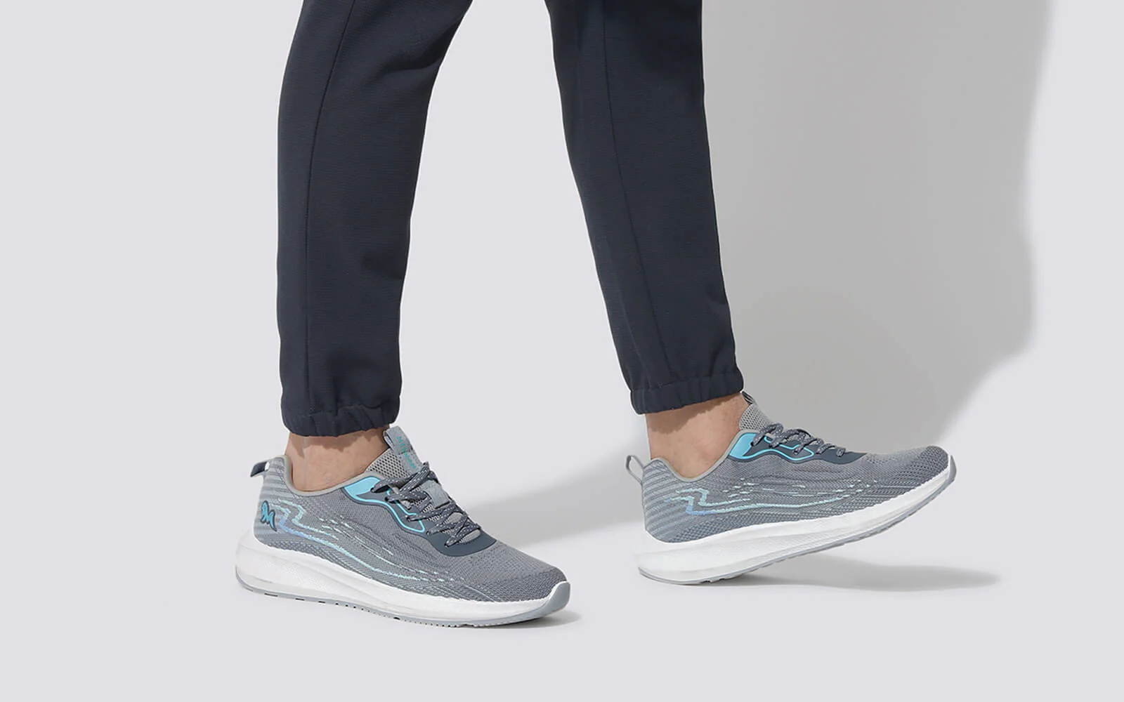 Trendy Casuals : Grey-Aqua Blue - Image 8