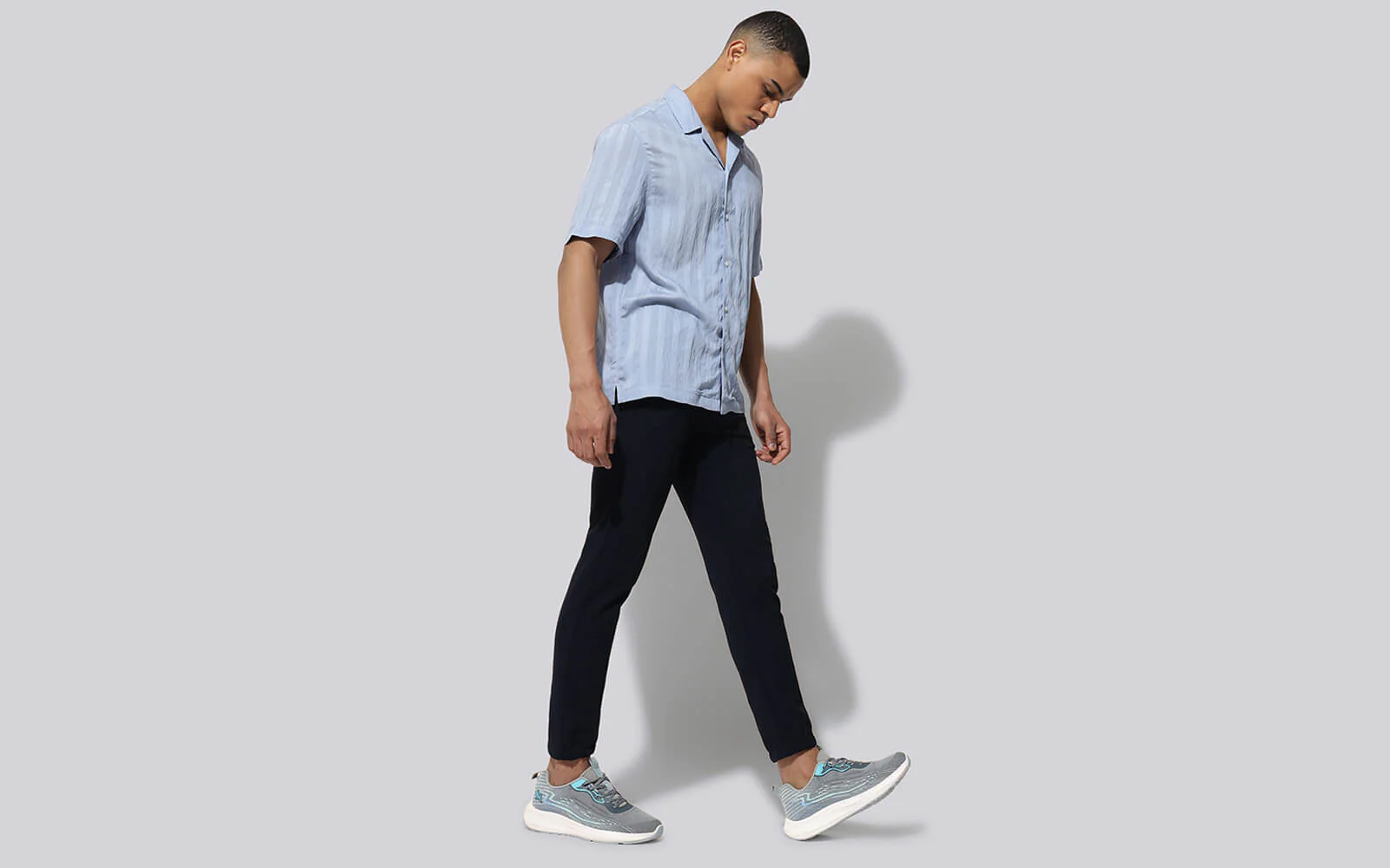 Trendy Casuals : Grey-Aqua Blue - Image 9